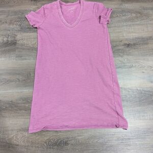 Universal Thread Women's V-Neck Short Sleeve T-shirt Dress in Rose Pink Size S